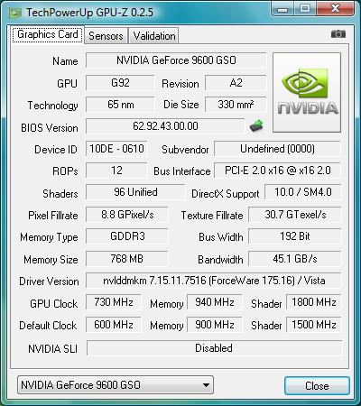 oc2 Review Palit 9600GSO Sonic 768MB