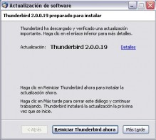 Mozilla Thunderbird se actualiza 2.0.0.19
