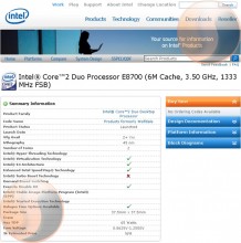 Intel lanzará Core 2 Duo E8700 de 3.5Ghz