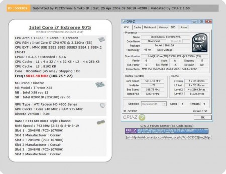 corei7975cpuz corei7975cpuz 450x347 Core i7 975 Stepping D0 @5Ghz Air Cooling