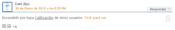 Valoración negativa